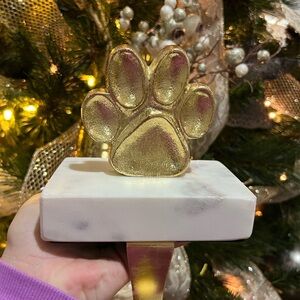 Gold Marble Paw Stocking Holder